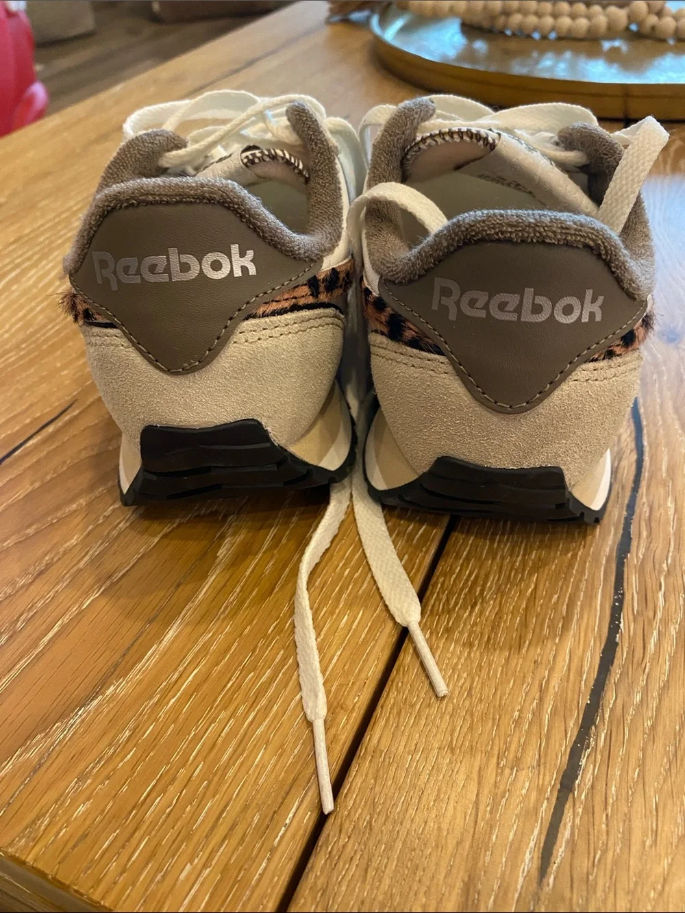 Reebok Women's White and Beige Low-Top Athletic Sneakers